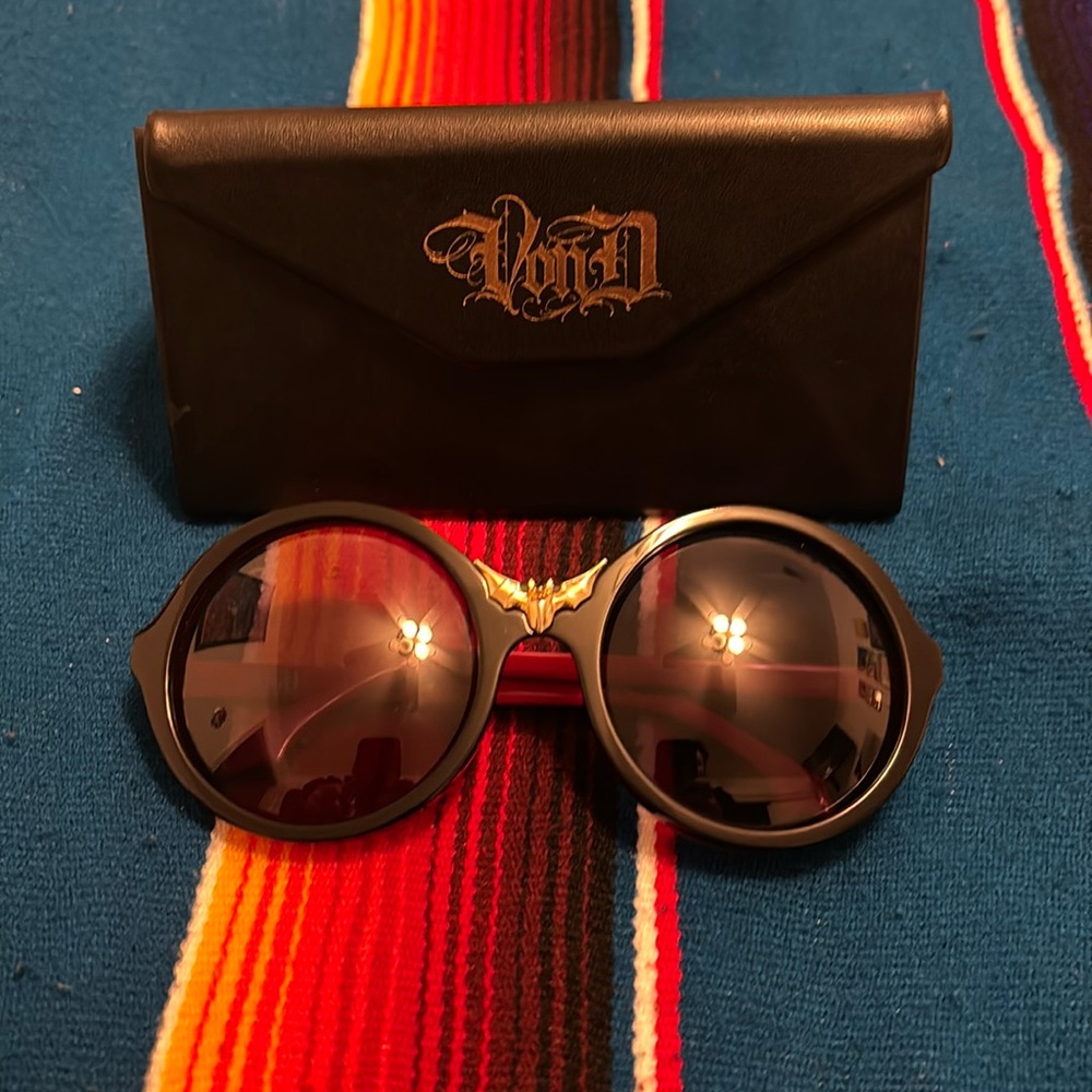 Black and Red Kat Von D Bat Sunglasses
